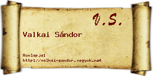 Valkai Sándor névjegykártya