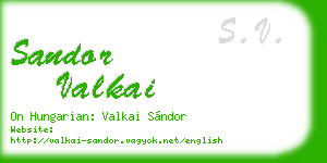 sandor valkai business card