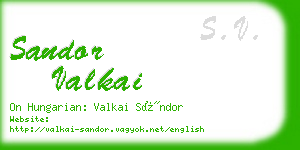 sandor valkai business card